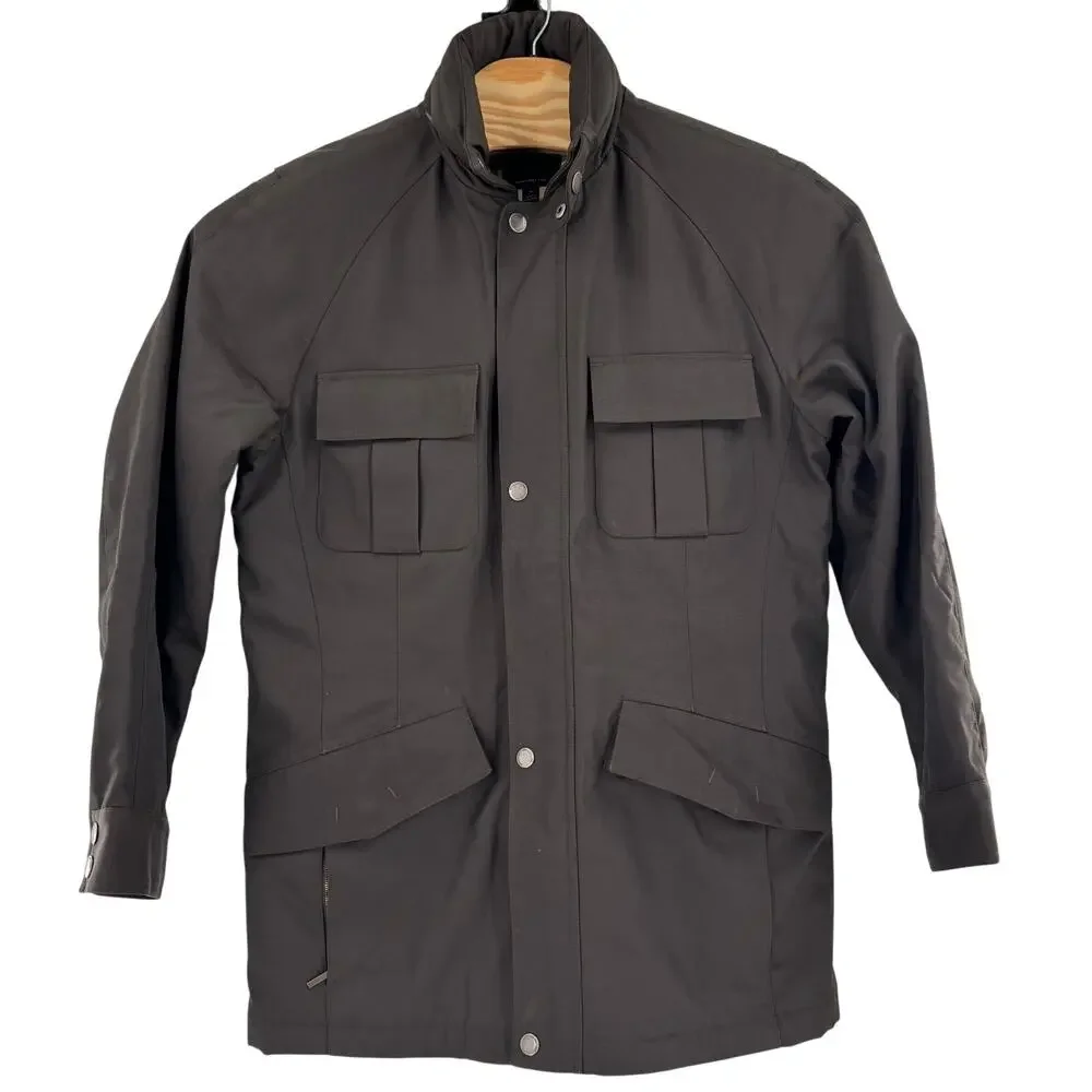 Brooks Brothers Medium Brown 4 Flap Pocket Hooded Weather Resistant Field Jacket
